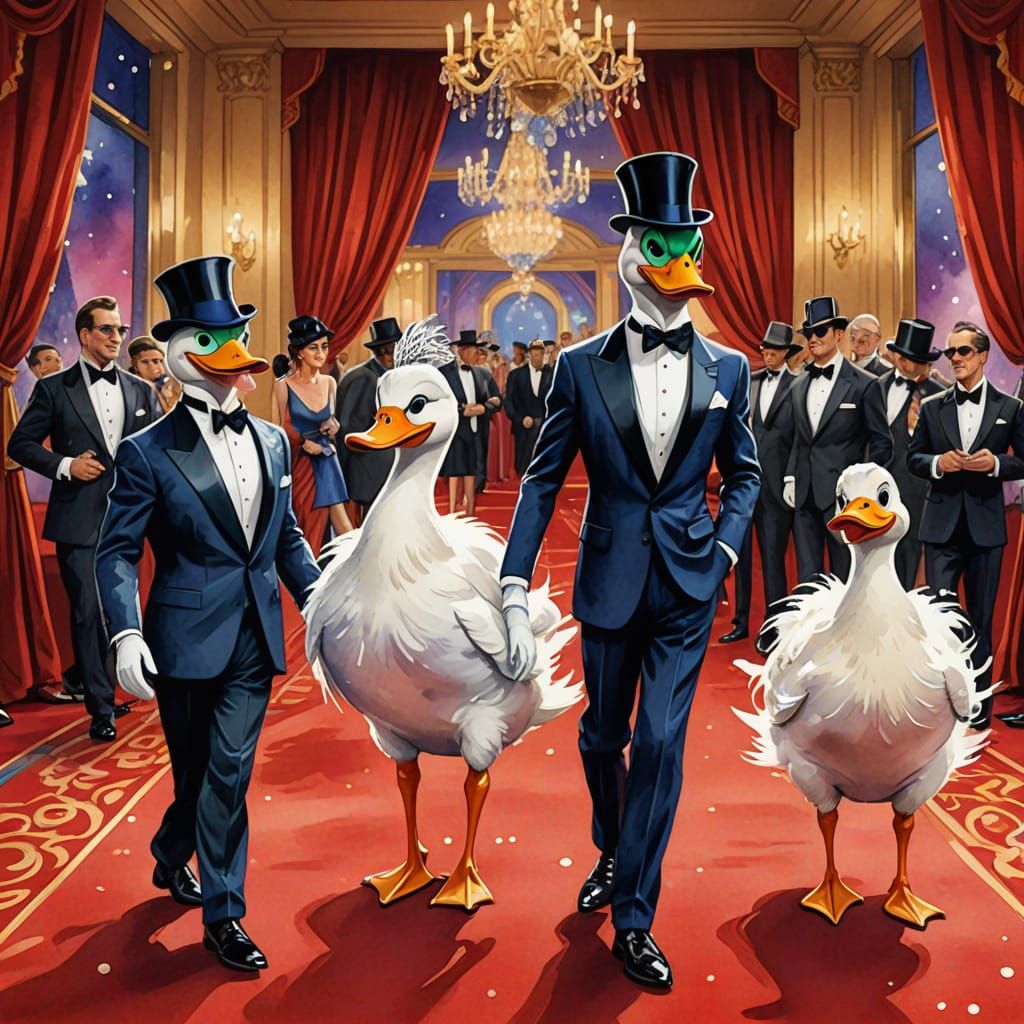 Elegant Quackers on the Red Carpet