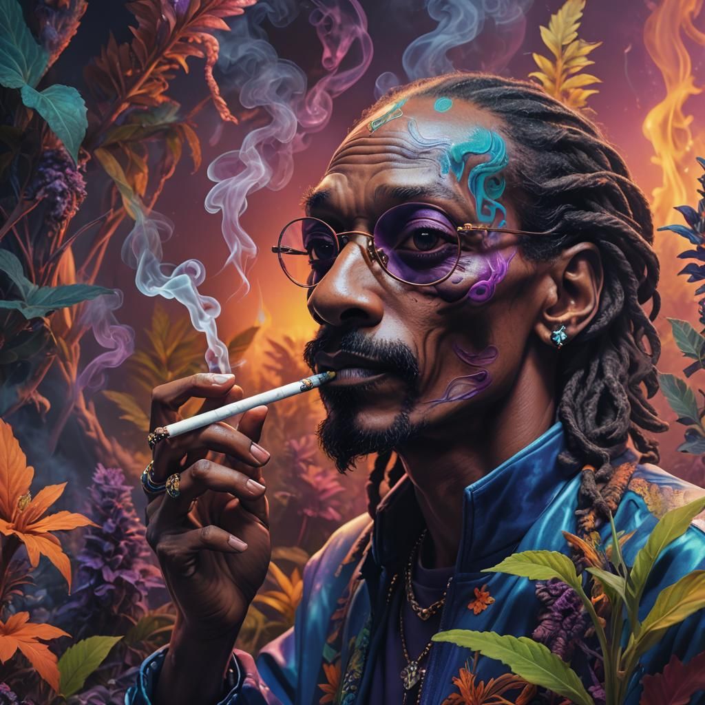 Alien Snoop Dogg Smoking Blunt: Hyperrealistic Concept Art