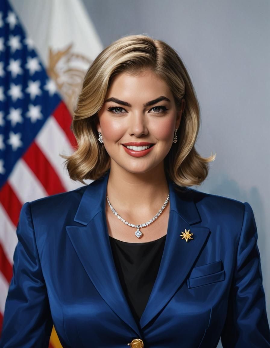 Confident Politician Portrait with US Flag