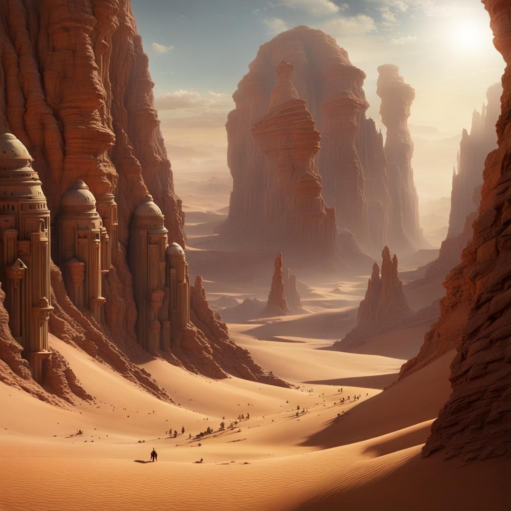 Tatooine Desert Canyon: Epic Digital Matte Painting