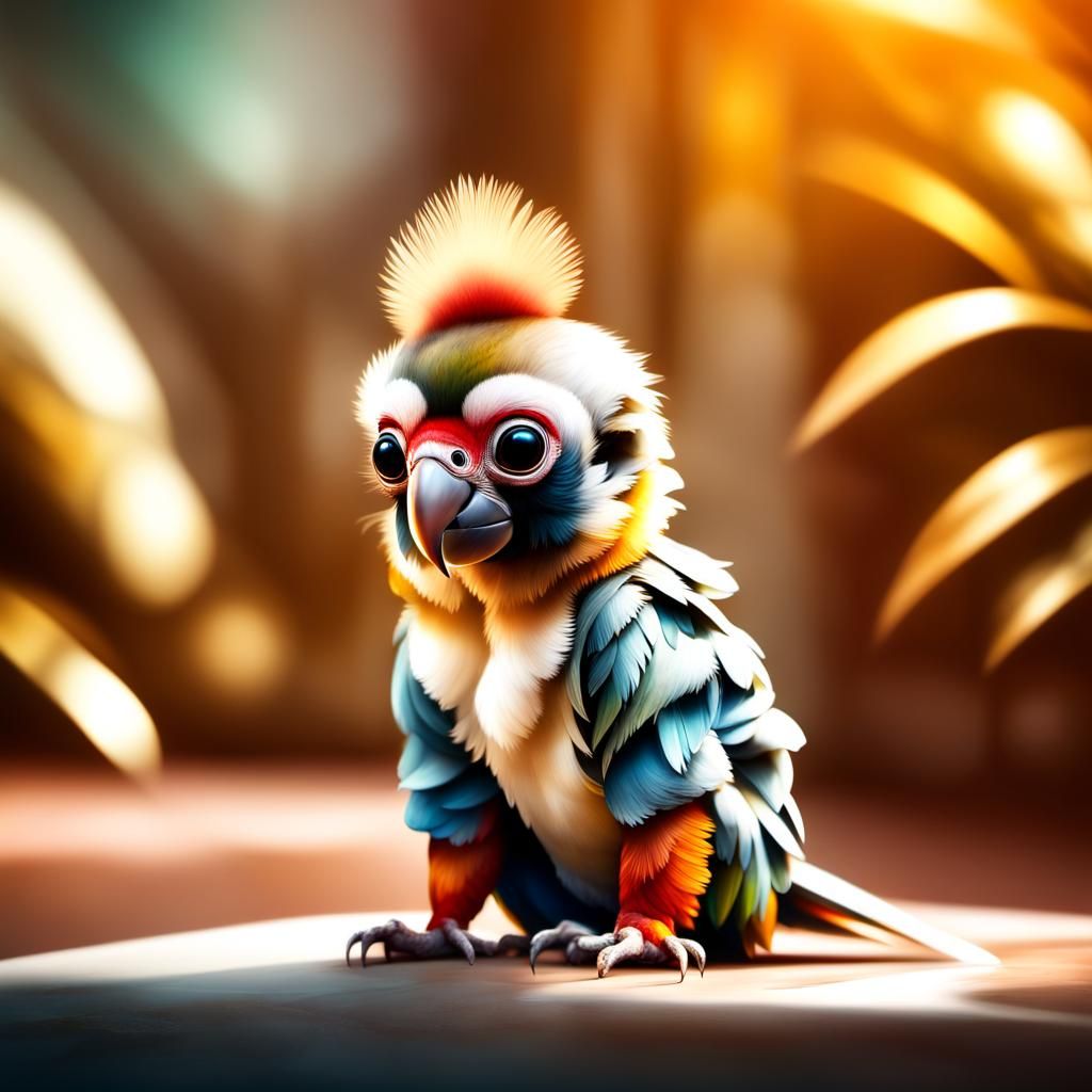 Baby Parrot Tumbles in Luxurious Marble House