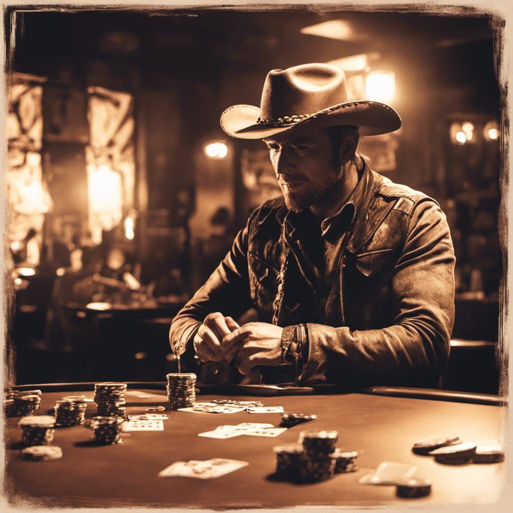 Cowboys Playing Poker in Saloon with Ambient Light