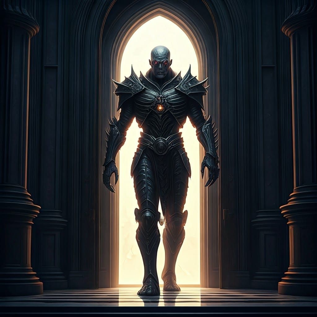 Cosmic Deity Ultimar Steps into Throne Room in Dark, Gothic ...