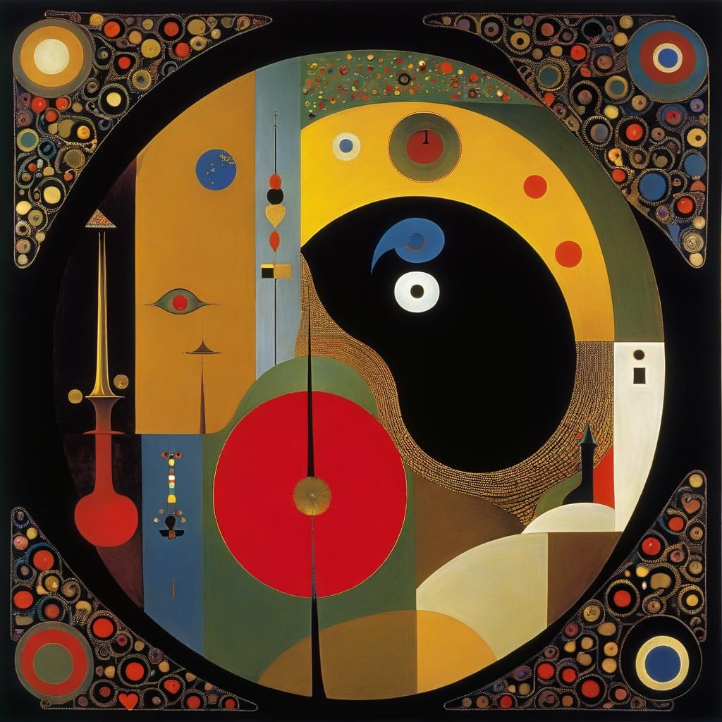 Surreal Heart in Klee, Klimt, Dali Style