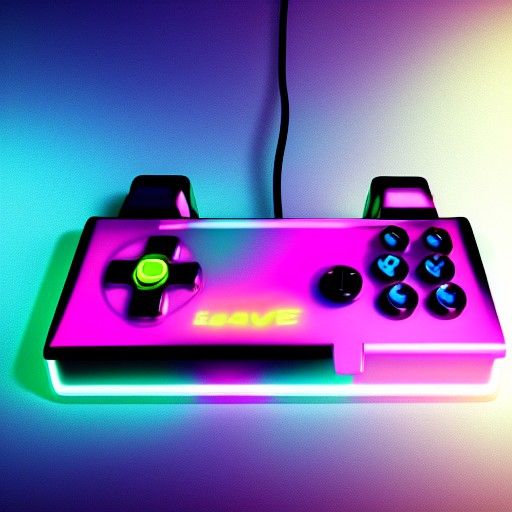Synthwave Neon Gamepad Render