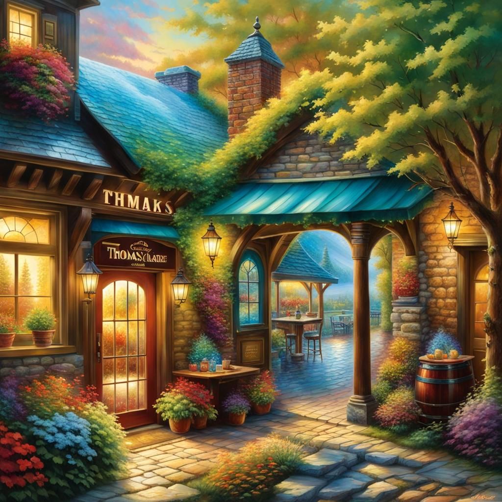 Colorful Vintage Glacial Landscape in Alcohol Ink Style