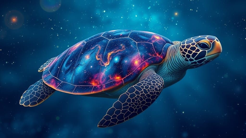 Cosmic Sea Turtle Swims Through the Stars