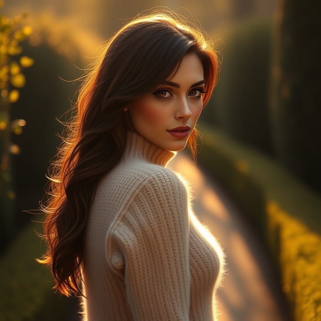 Ethereal Autumn Portrait in Rich, Detailed Style