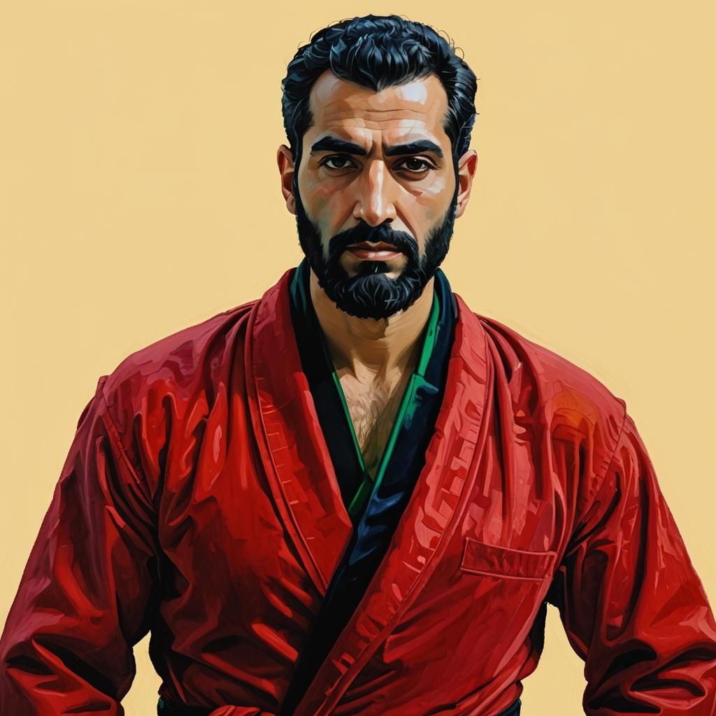 Expressionist Portrait of Man in Red Robe