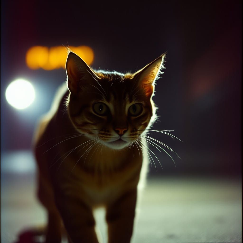 Mysterious Feline Form in the Shadows