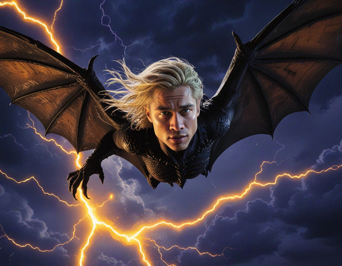 Ethereal Dark Fantasy Creature Unfurls from the Storm