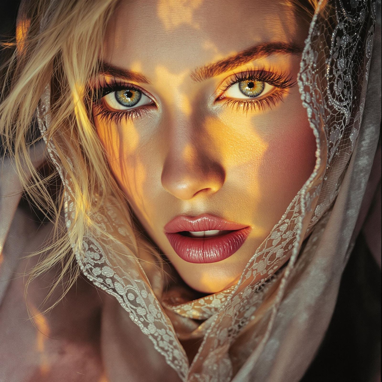 Glamorous Actress in Dramatic Studio Light