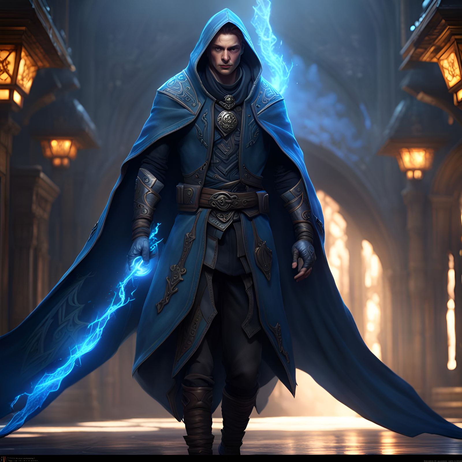 Hyperdetailed Runic Rogue with Manta Glider Wings