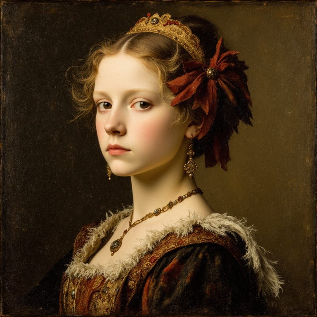 Portrait of a Lady in Oil Painting Style