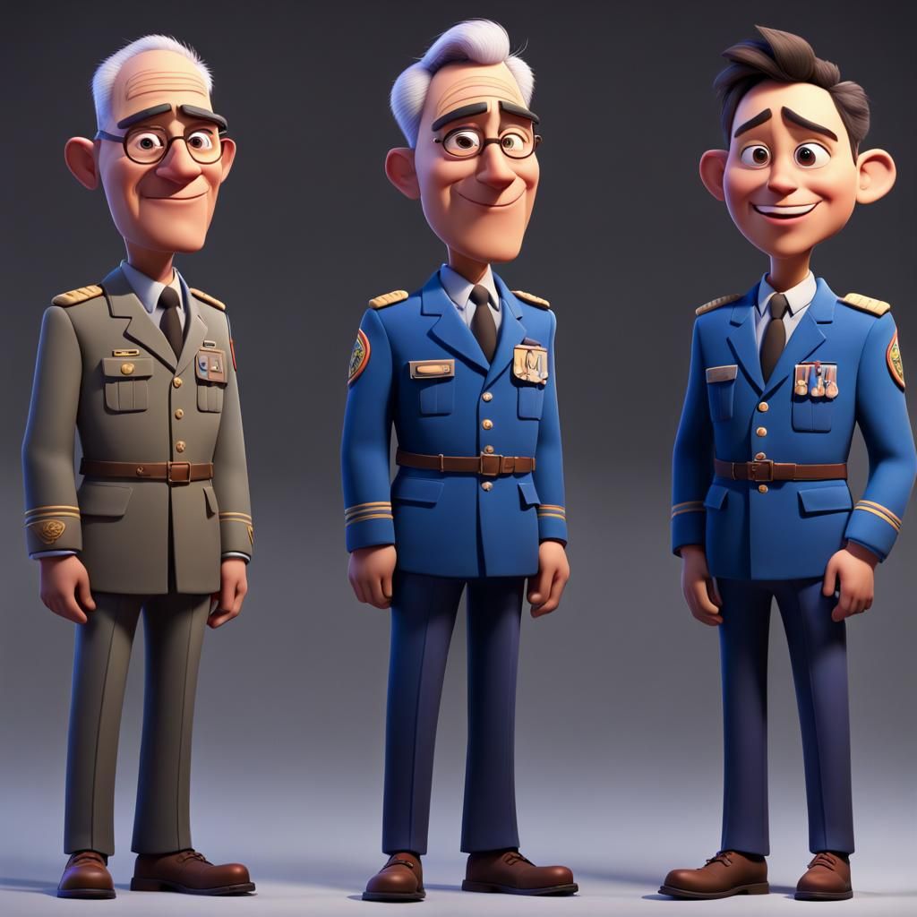 Foundation's Genetic Empire: Pixar-Style Character Triptych