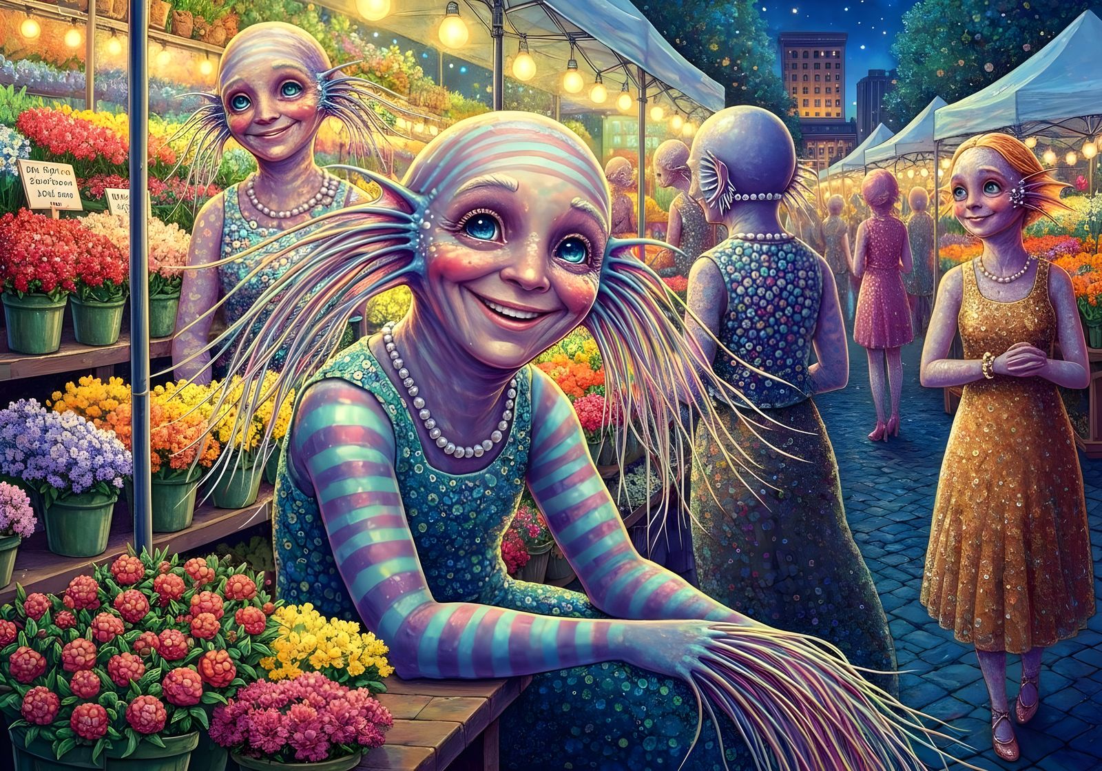 Glowing Flowers at Murex People's Night Market