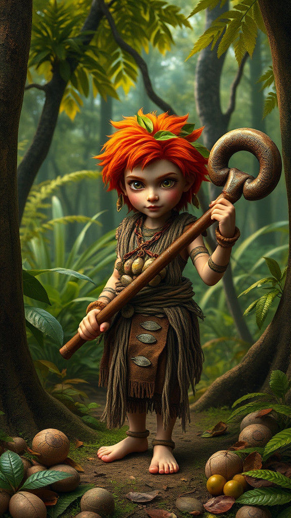 Curupira: Forest Protector in Symbolic Expressionism