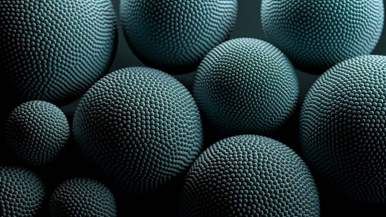 Intricate Textured Spheres in Deep Blue Hues