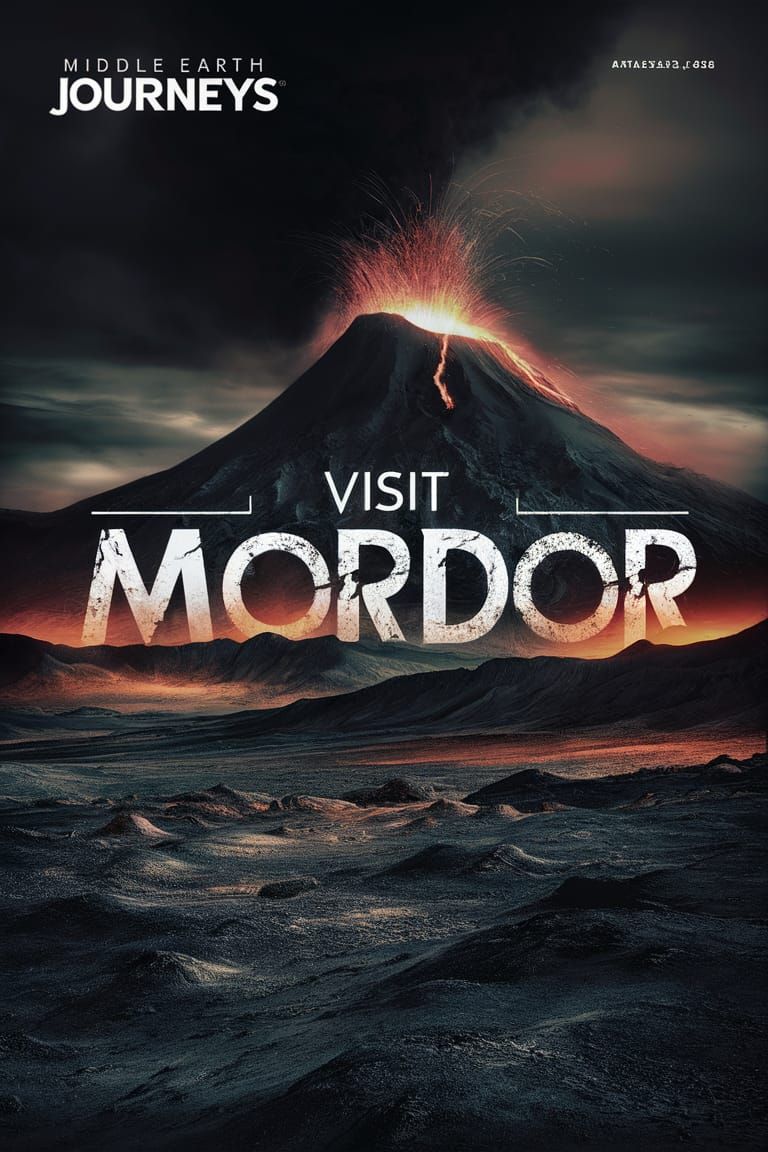 Mordor Volcano Cover Art for Middle Earth Journeys
