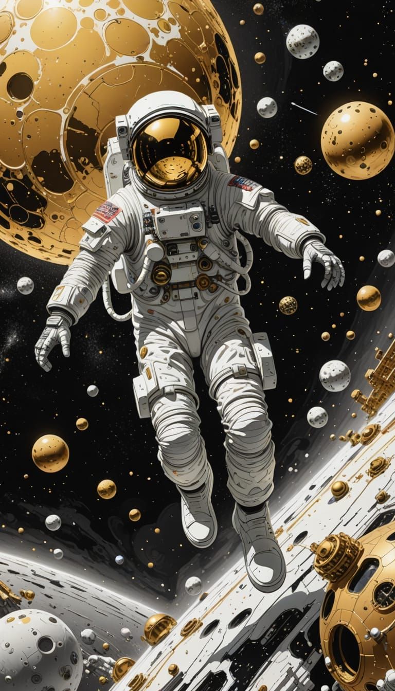 Astronaut Ascends in Moebius-Inspired Hyper-Detail