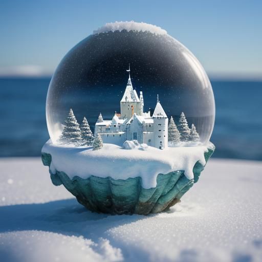 Snowy Castle Inside Seashell: Professional Photography