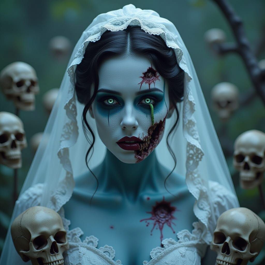 Menacingly Attractive Bride Corpse: Hyperrealistic Horror