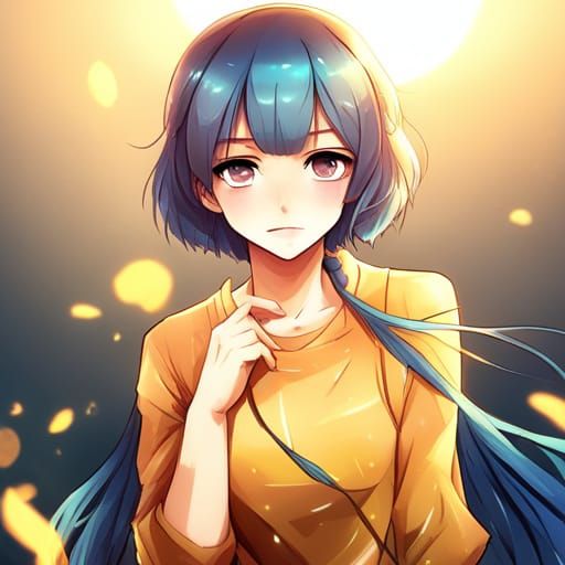 Anime Style Countryhuman Philippines with Blue Hair