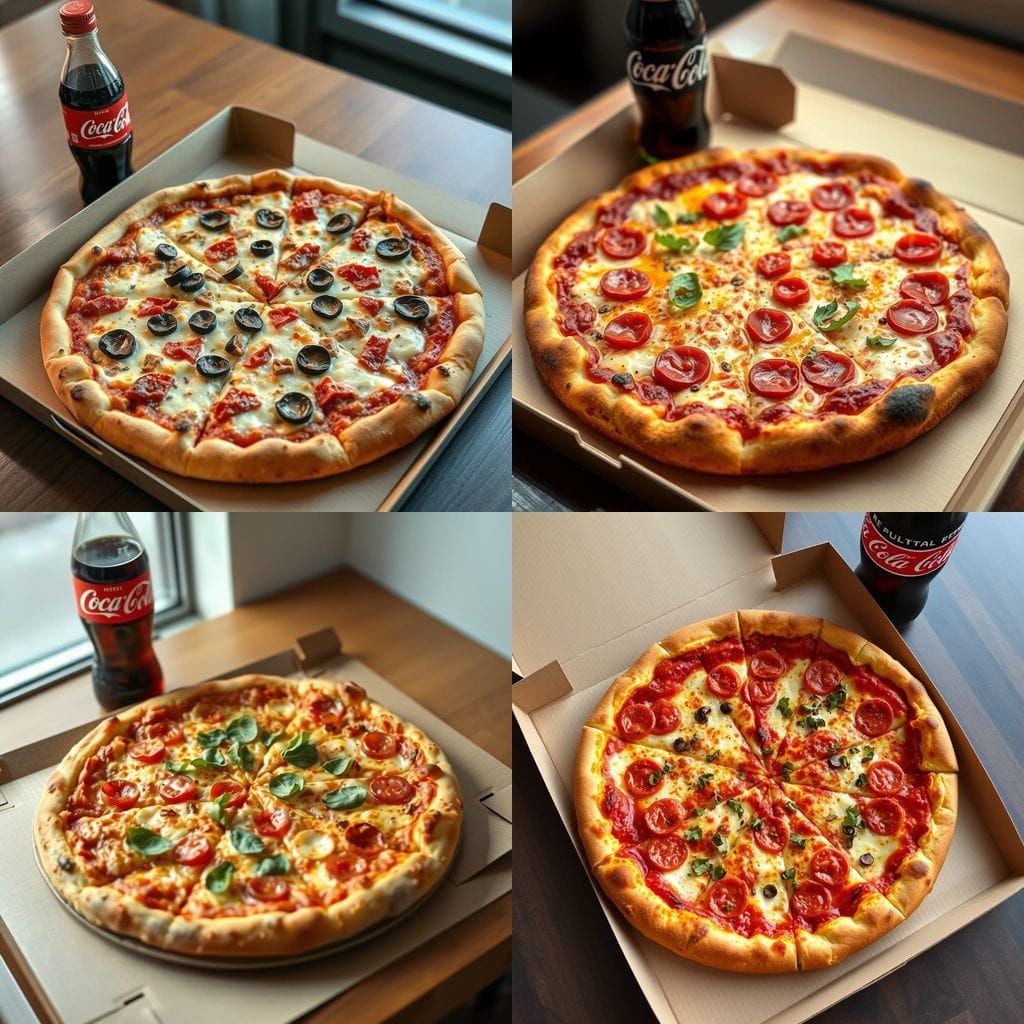 Tempting Pizza with Coca-Cola Still Life