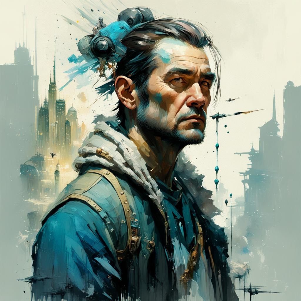 The Thinker Reimagined: Digital Airbrush Art