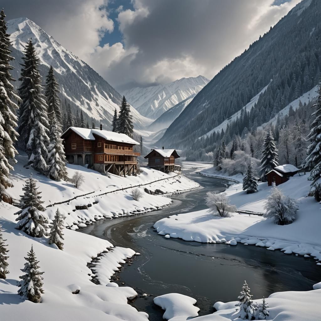 Winter in Naran Kaghan Valley: A Matte Painting