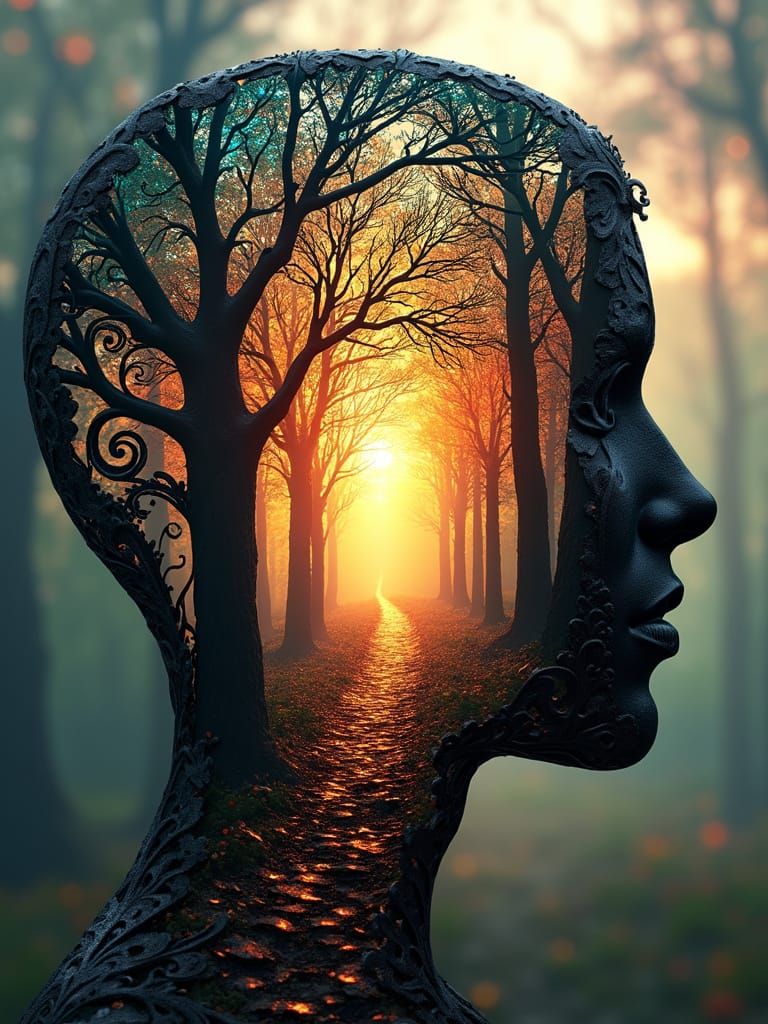 Ornate Metal Silhouette Reveals Dreamlike Forest in Radiant ...