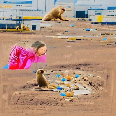 Humorous Environmental Allegory: Prairie Dogs vs. Oil Rigs