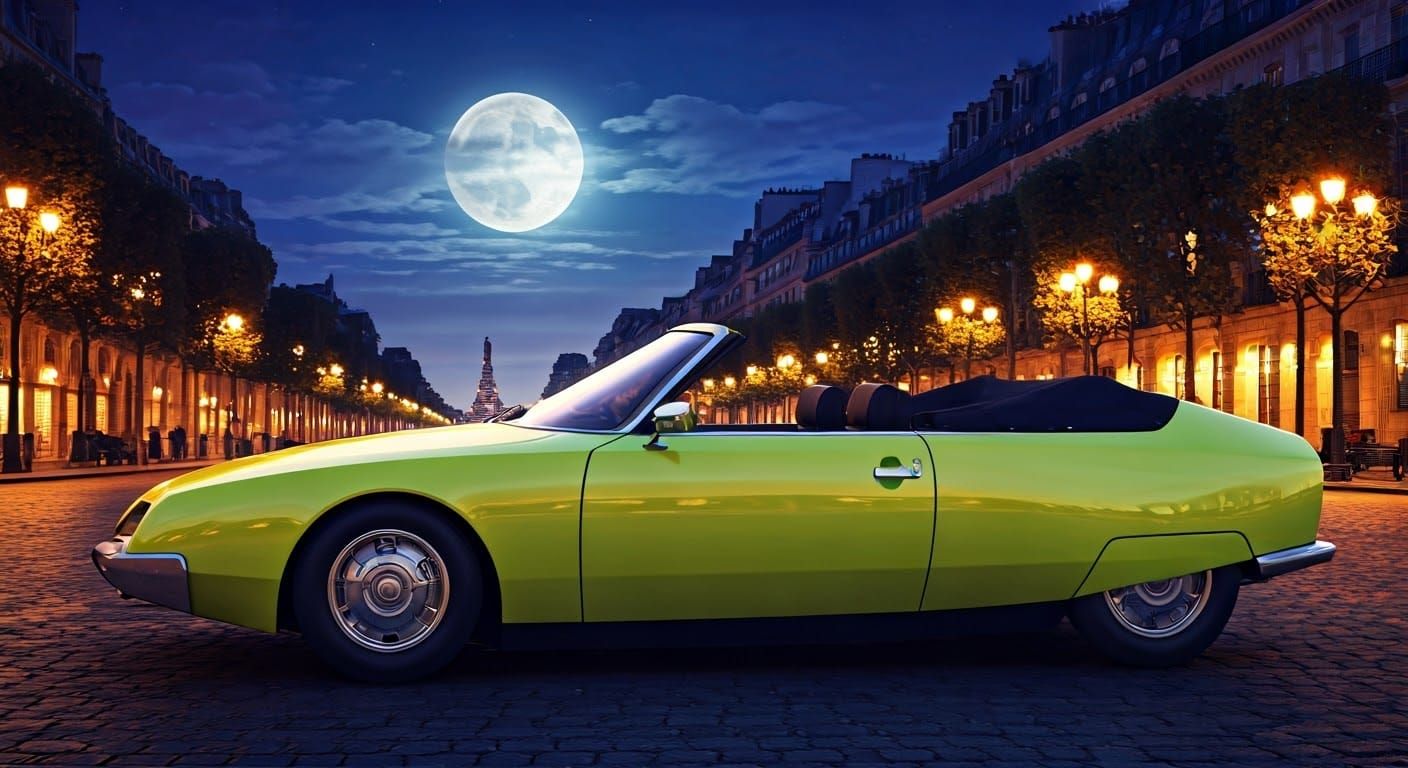 Elegant Lime Yellow Citroën CX Airdream Drophead on the Cham...