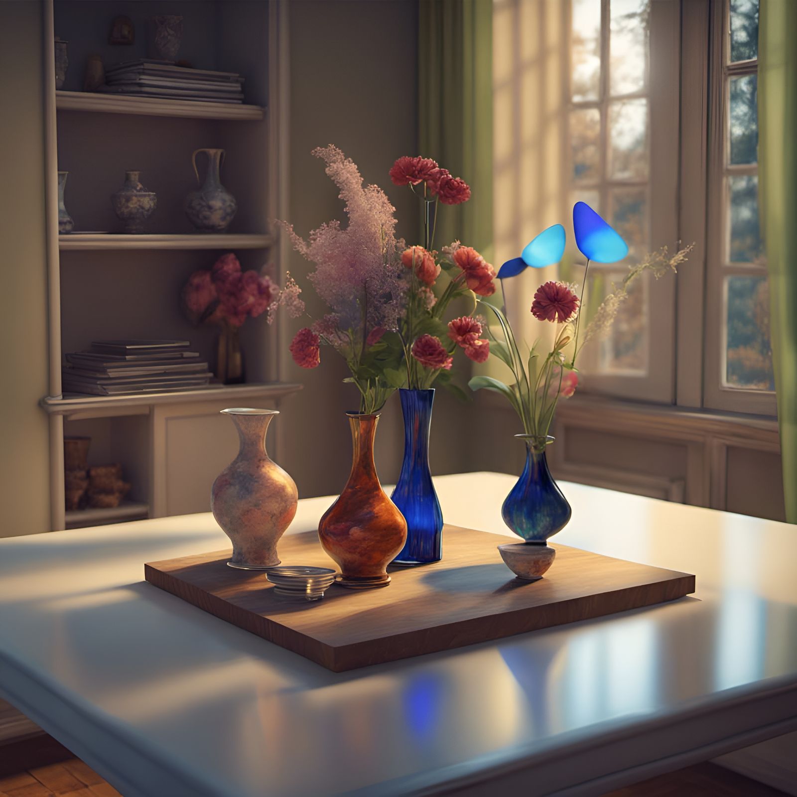 Vases in Kandinsky and Aivazovsky Style