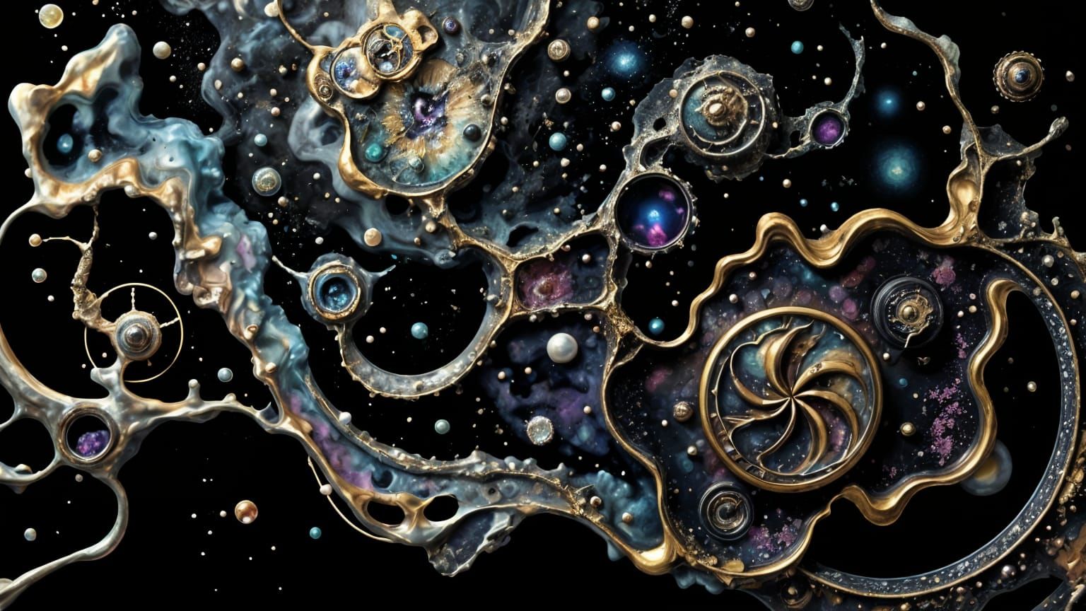 Abstract Biomorphic Impressionism in Op Art Style