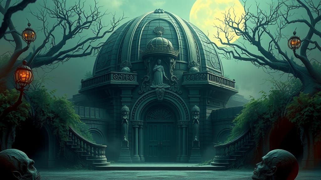 Ethereal Ancient Ruins in a Haunted Fantasy Realm