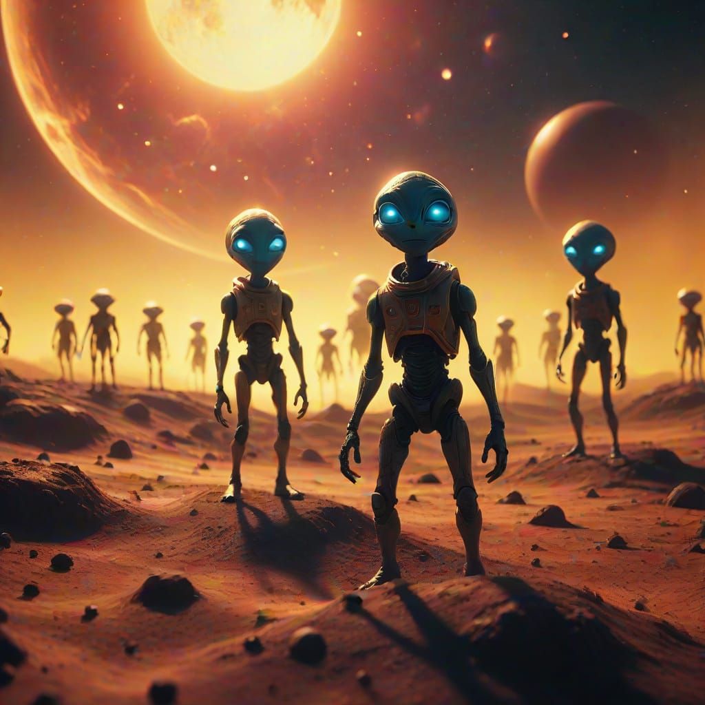Humans Discover Tiny Aliens on Glowing Planet