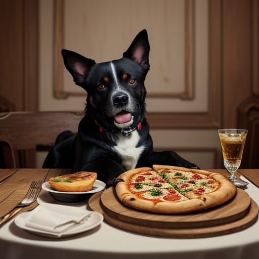 Elegant Dog Dining in a Luxurious Setting