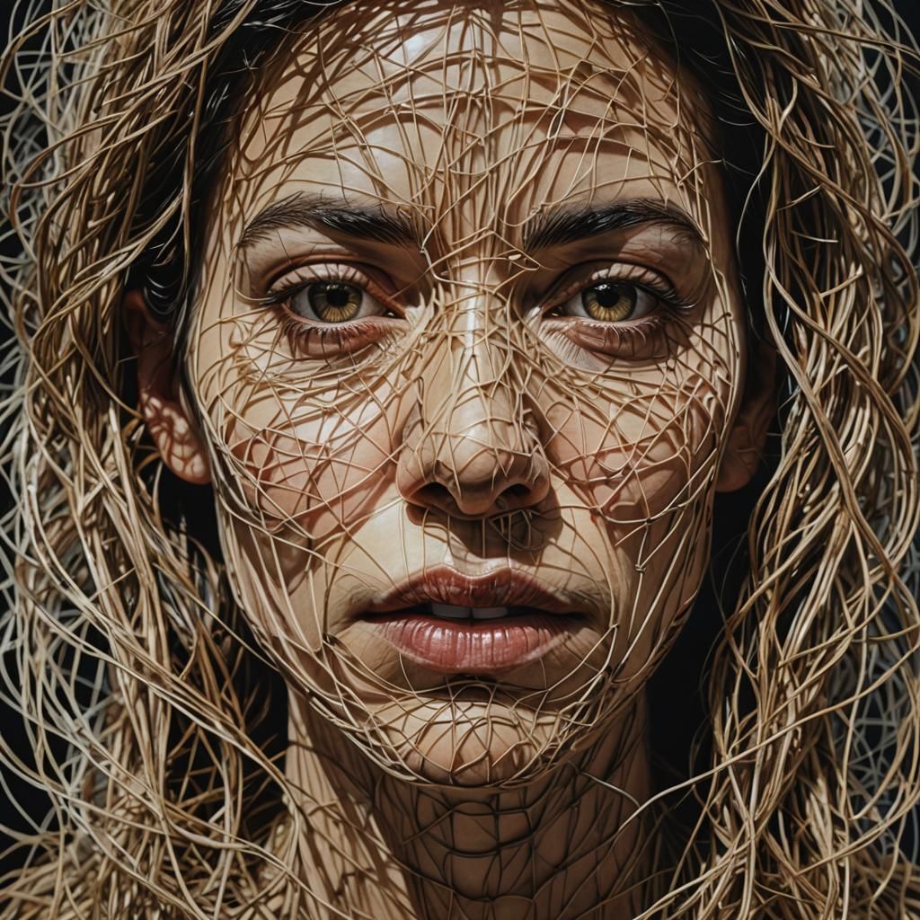 Surreal String Face with Dynamic Lighting