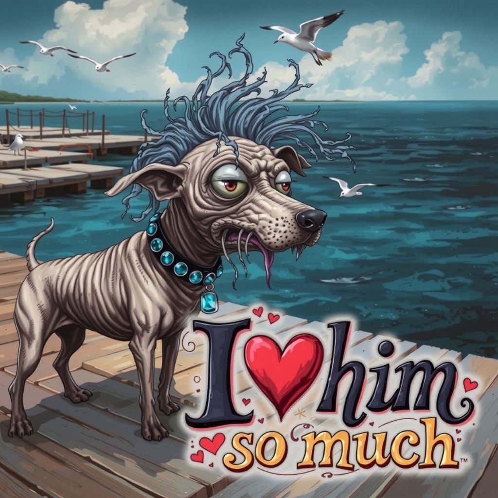 A scrawny, wrinkled, hairless beige dog with a long thin sno...