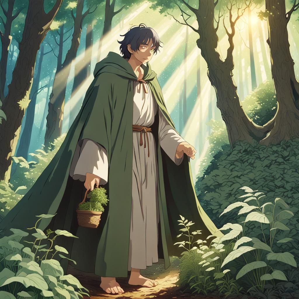 Druid Gathering Herbs