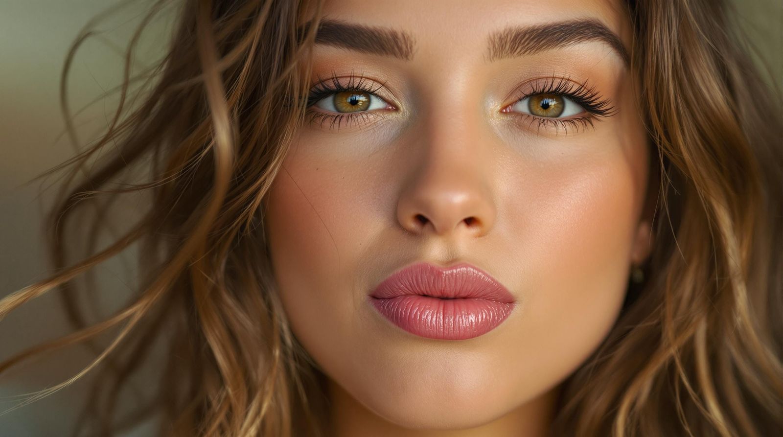 Sultry Portrait of a Woman with a Cheeky Smile