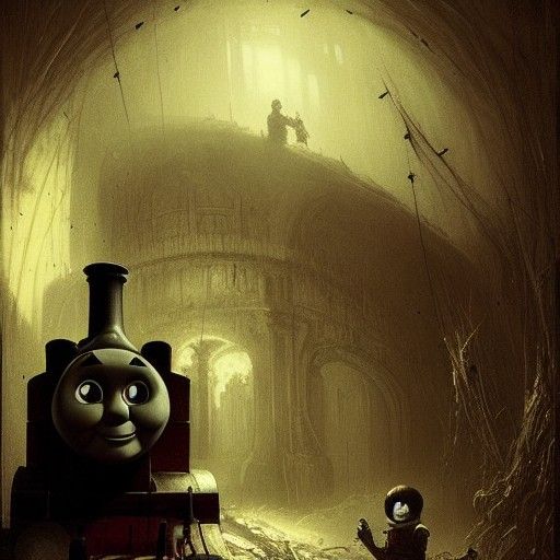 Horror Thomas the Tank Engine in Doré Style