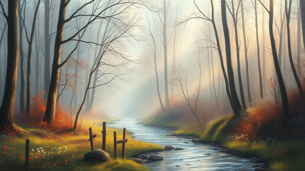 Ethereal Forest Glade as Impressionist Landscape