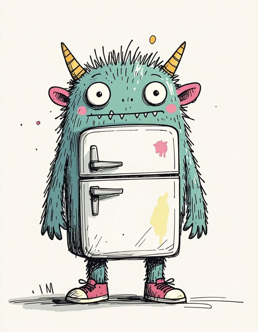 Quentin Blake Style Monster Illustration