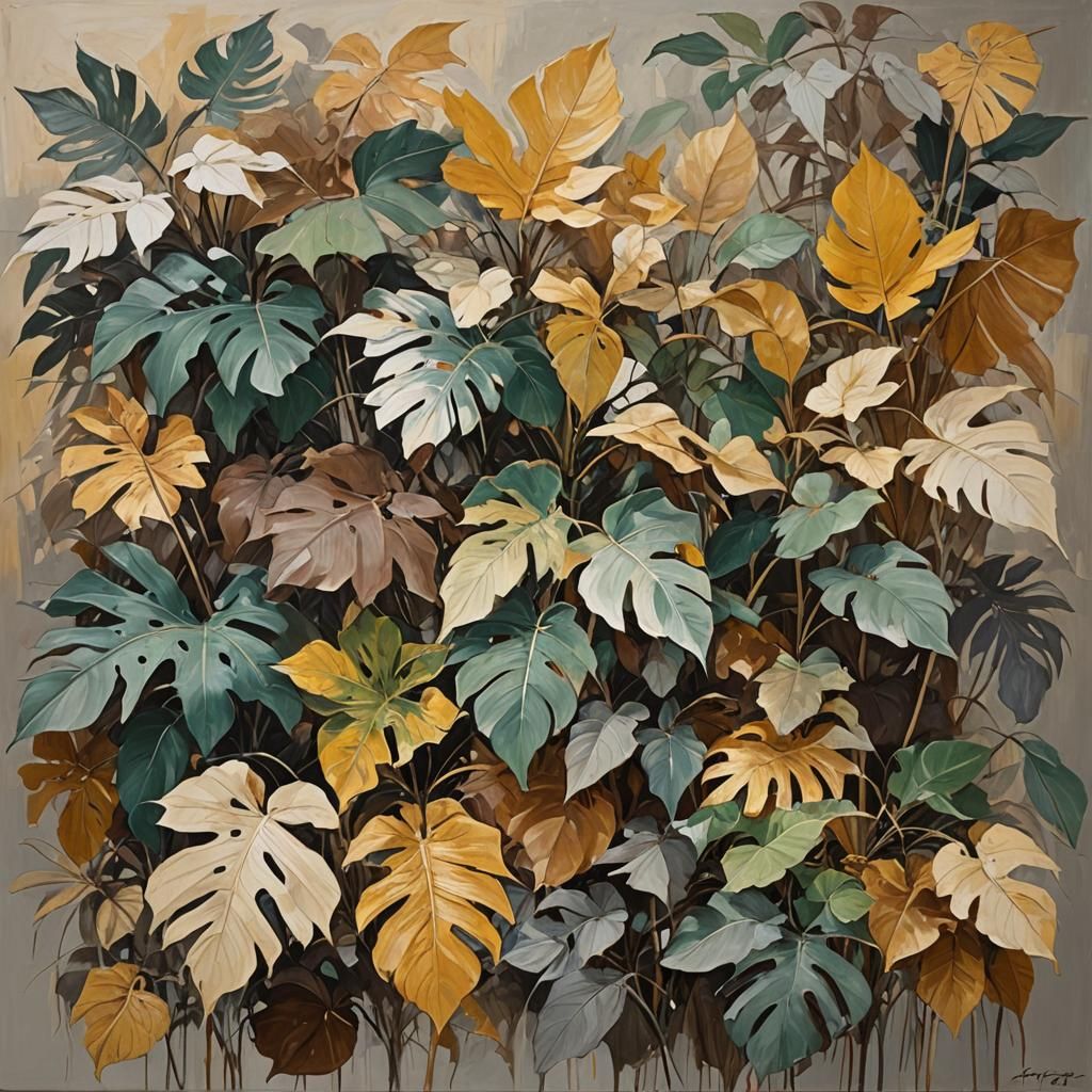 Botanical Abstract in the Style of Joan Mitchell