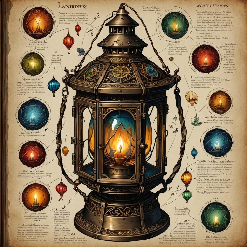 Magical Lantern Displaying Intricate Properties