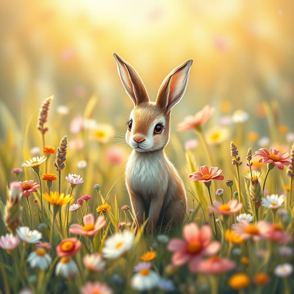 Whimsical Meadow Sprite in Loish-Inspired Watercolor Style