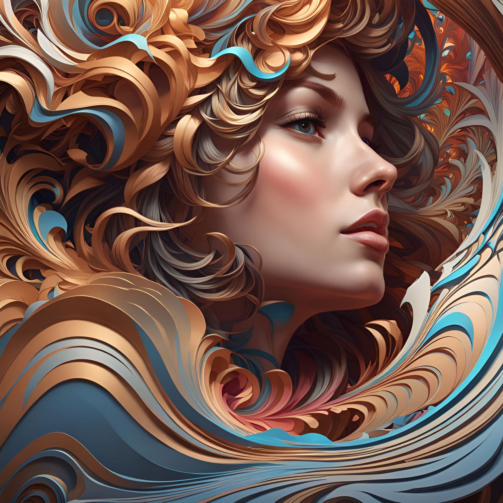 Abstract Portrait in Impasto Style with Dynamic Lighting