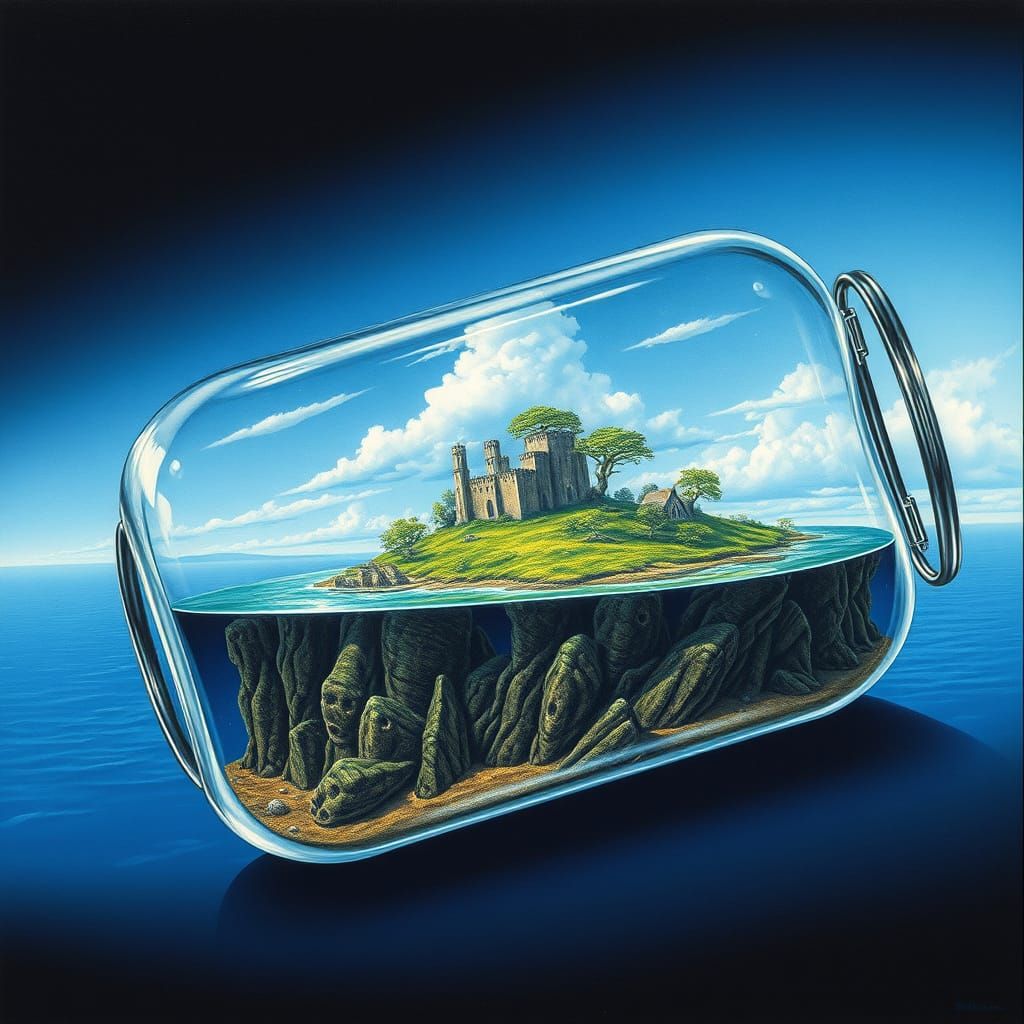 and island in a glass